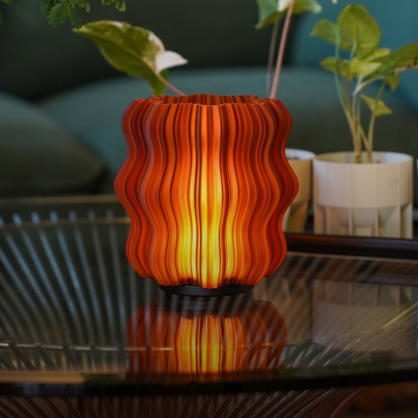 Cordless Mini Wavy Lamp - USB-C Rechargeable Table Lamp 80Hr