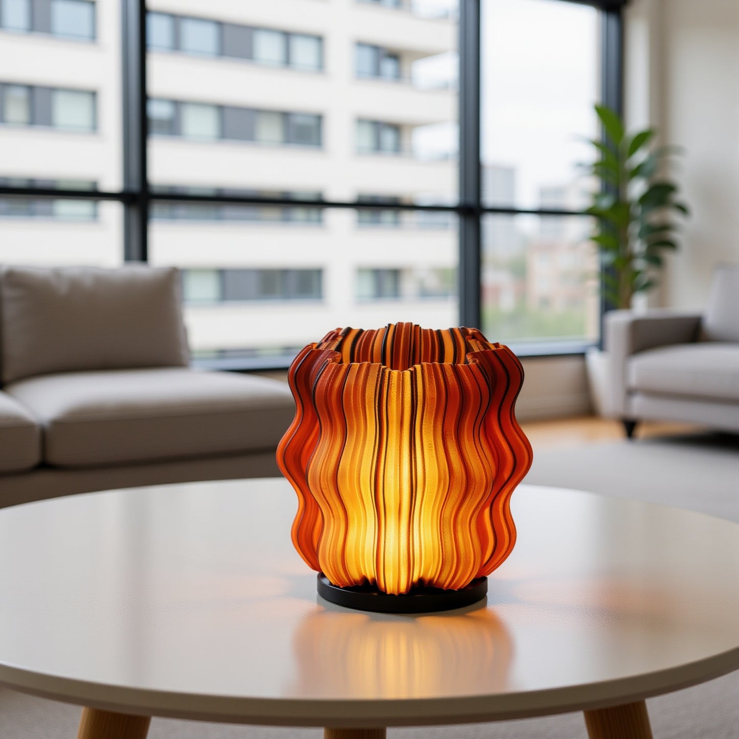 Cordless Mini Wavy Lamp - USB-C Rechargeable Table Lamp 80Hr